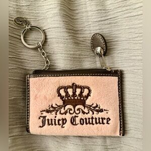 Vintage Y2K Juicy Couture Pink and Brown Keychain Wallet NWOT